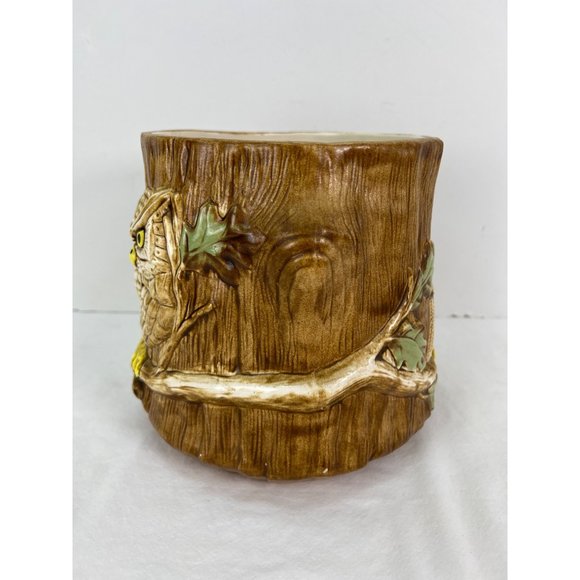 Vintage Forest Owl Cookie Jar with Acorn Top 1970s Ceramic - Picture 8 of 10
